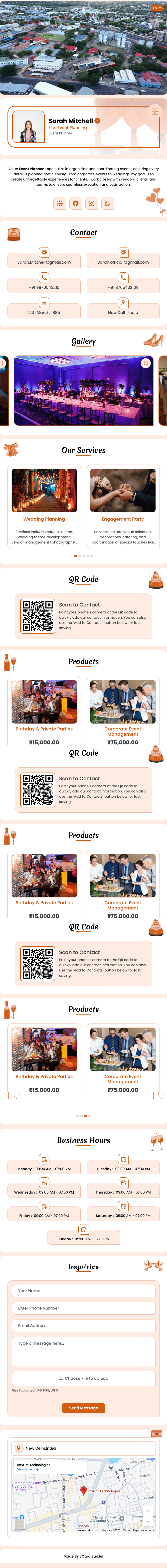Event Planner vCard