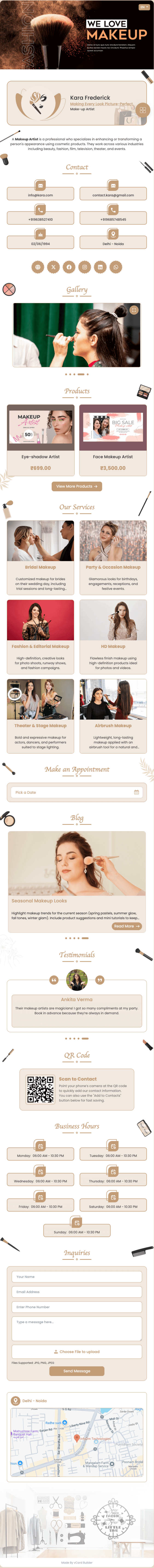 MakeUp Artist vCard
