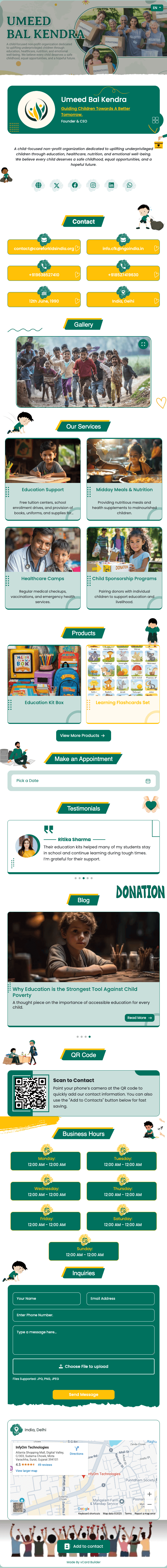 Social Services / NGO vCard