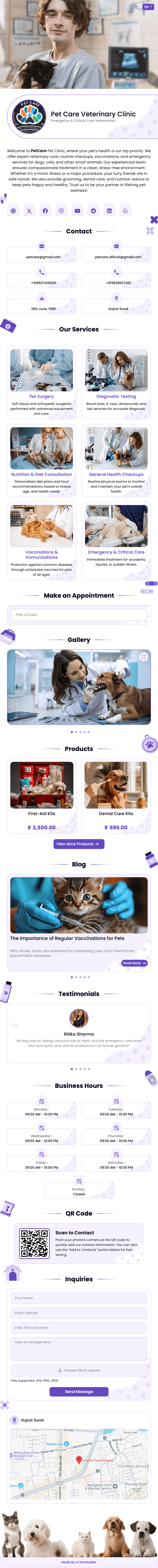 Pet Clinic vCard