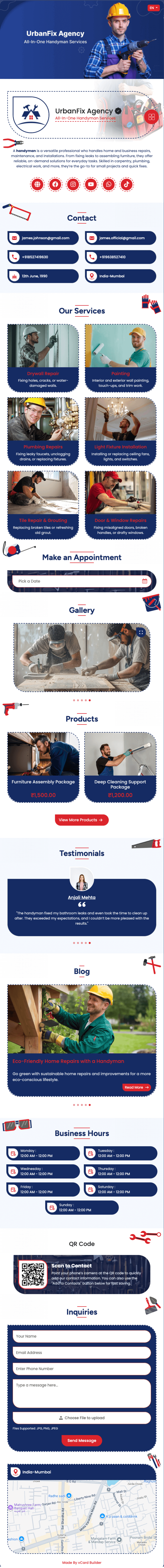 Handyman Services vCard