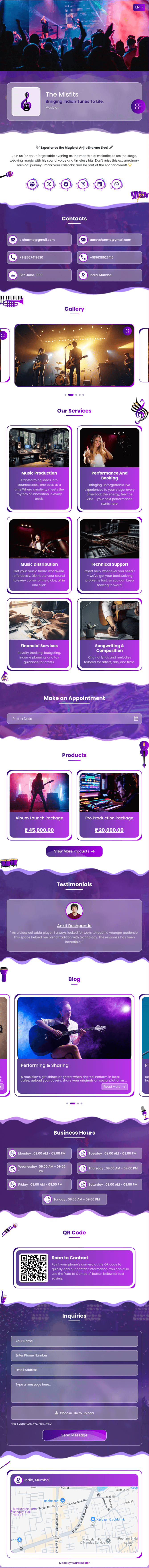 Musician vCard