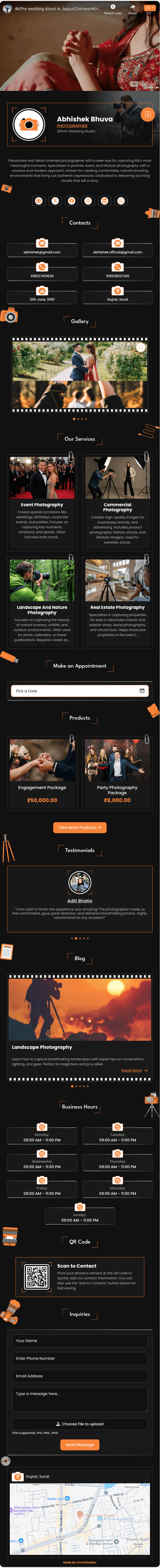 Photographer vCard
