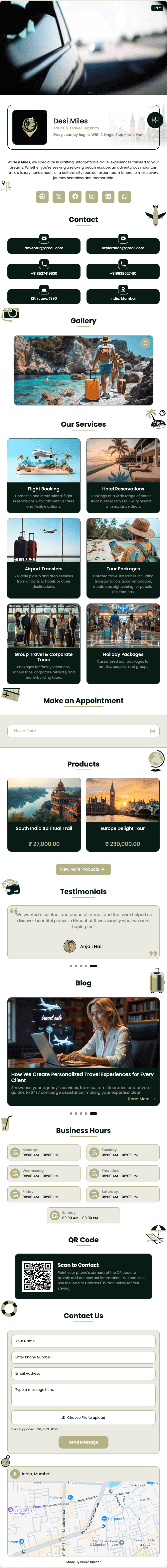 Travel Agency vCard