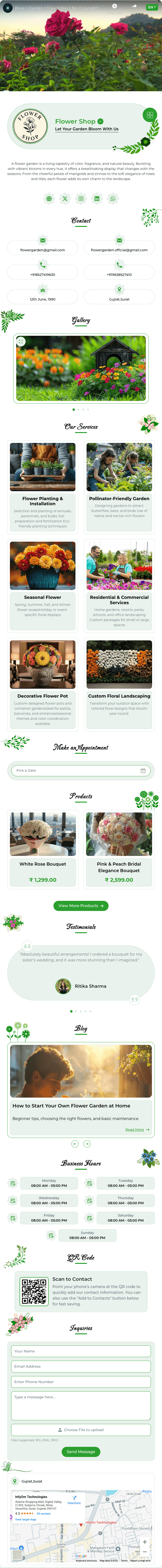 Flower Garden vCard