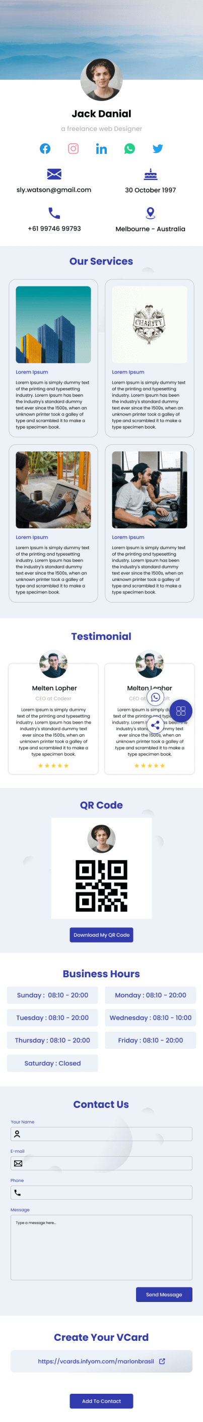 Simple Contact vCard