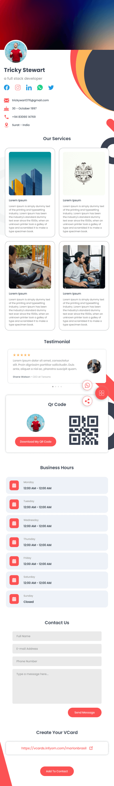 Executive Profile vCard