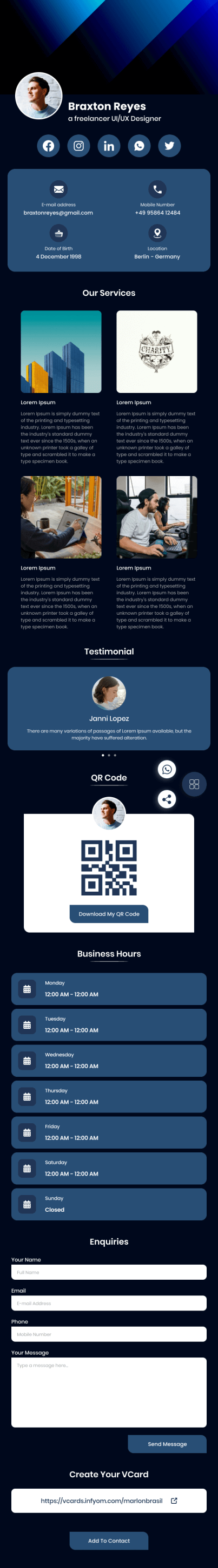 Corporate Classic vCard